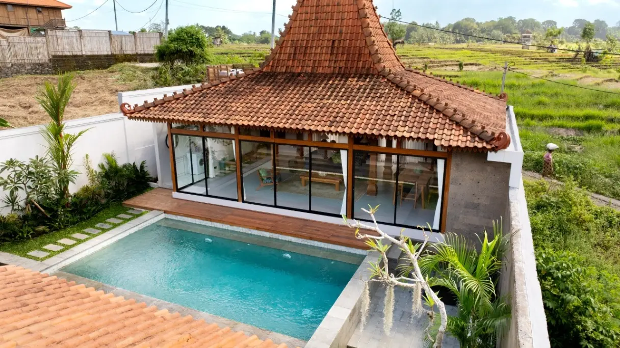 2-Bedroom Joglo-Style Villa with Rice Field View in Kaba-Kaba