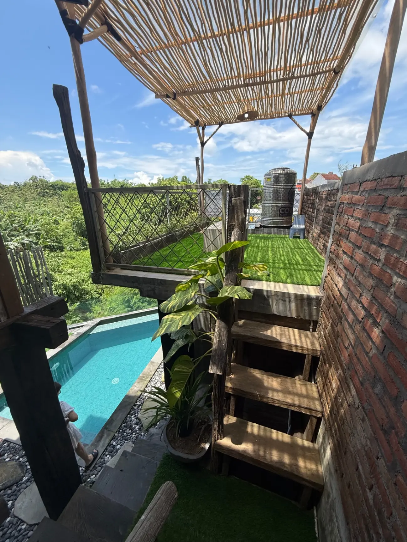 Charming Bali-Style Wooden House with Pool & View — image 1