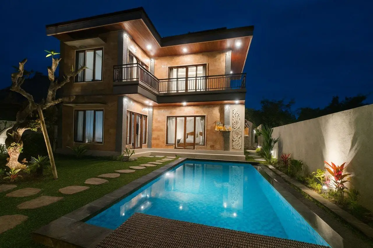 Modern 2BR Villa w/ Rice Field & Sunset Views