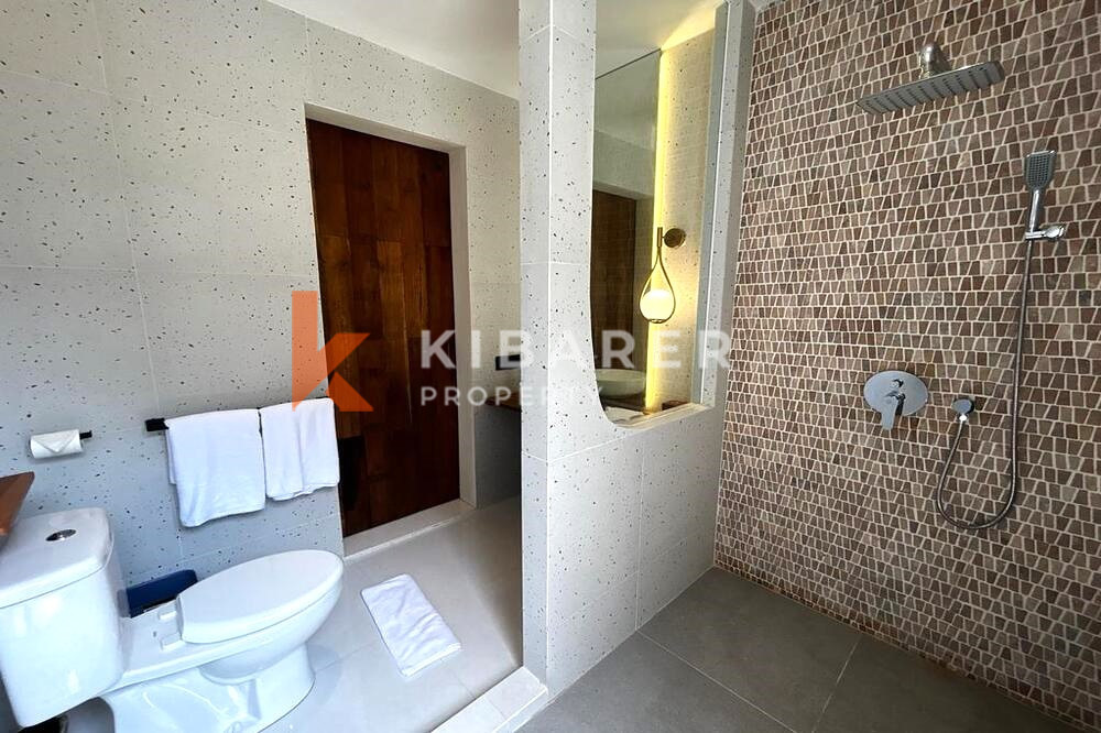 Mediterranean Two Bedroom Enclosed Living Room Villa Set in Kerobokan — image 17
