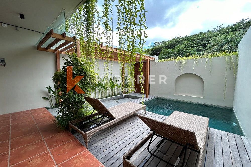 Chic Two Bedroom Enclosed Living Room Minimalist Villa in Canggu