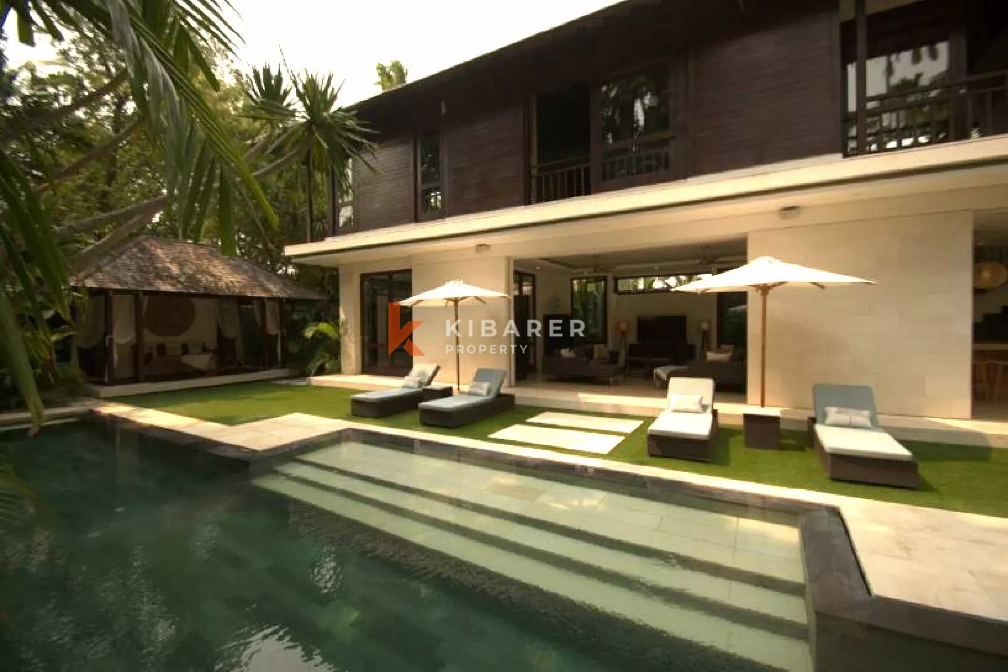 Luxury Five-Bedrooms plus Office Room with Enclosed Living Villa Located in Petitenget Area — image 1