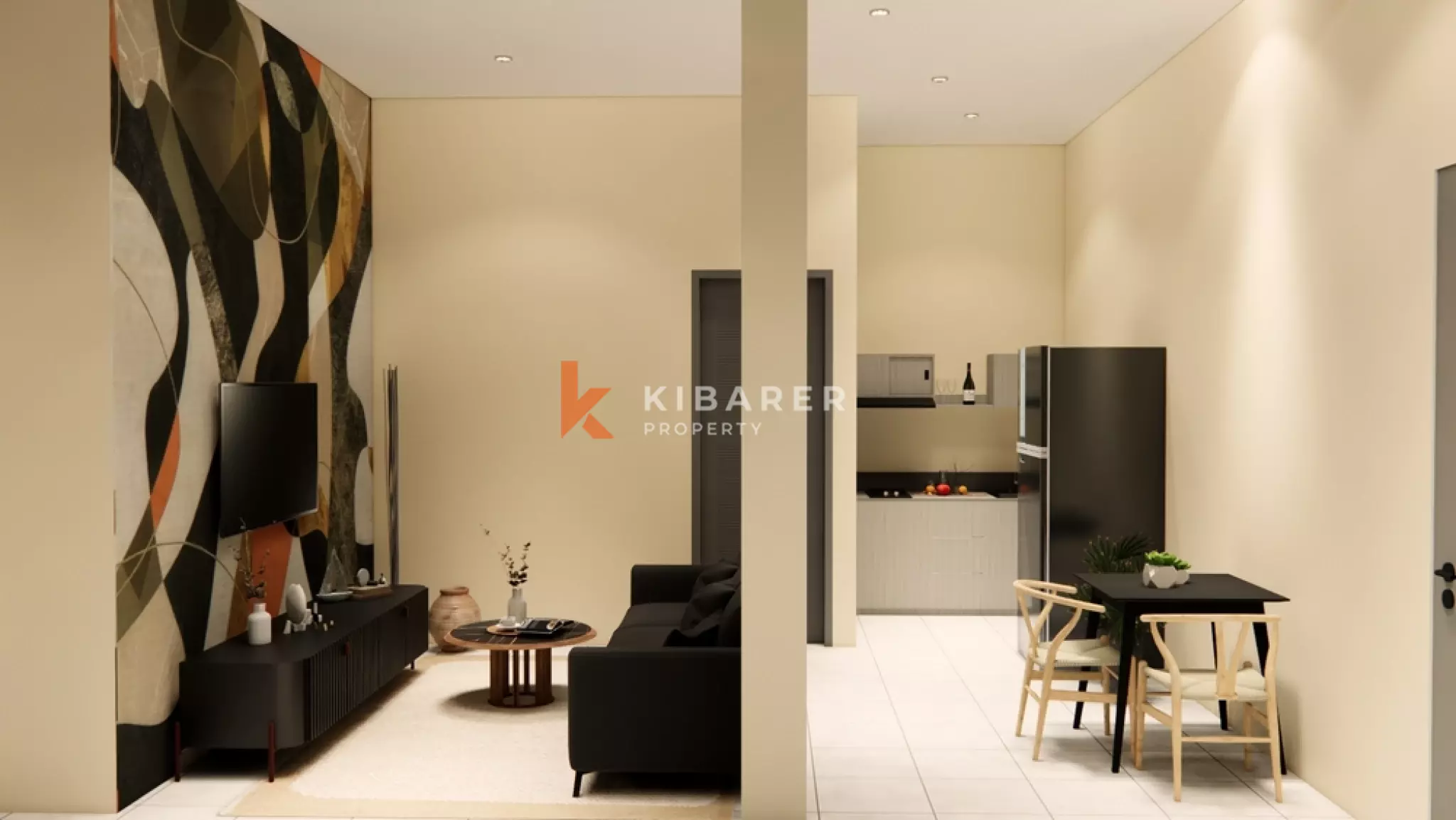 Abstract Modern Concept Fully Furnished One-Bedroom Apartment Situated in Seminyak Area
