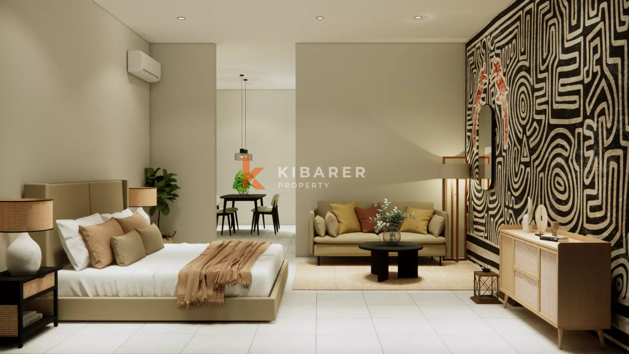Dayak Concept Designed Fully Furnished One-Bedroom Apartment in Prime Seminyak Location