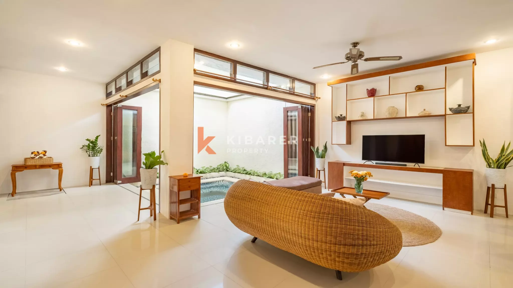 Timeless Balinese Two-Bedroom Enclosed Living Room in Kerobokan — image 8