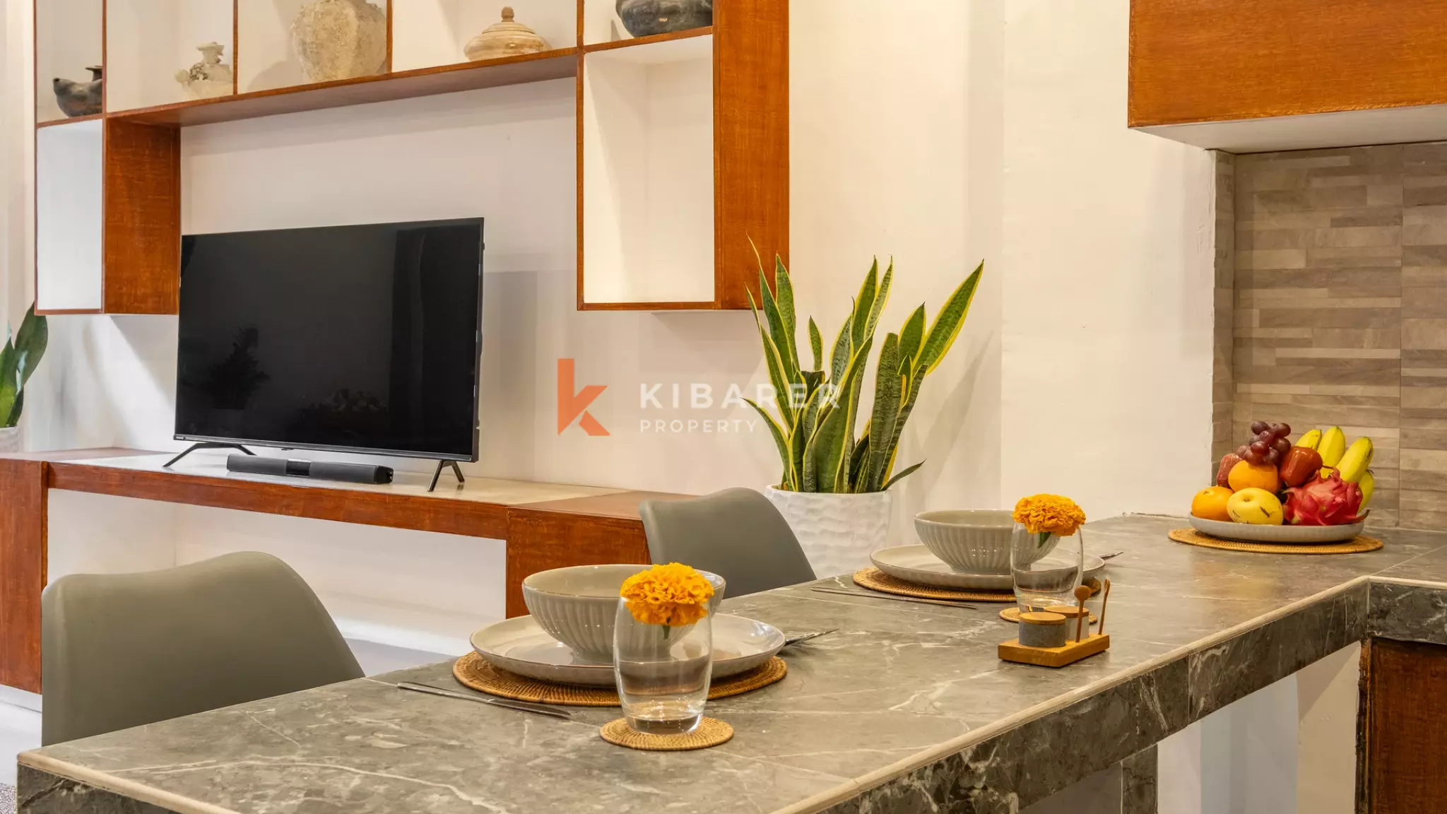 Timeless Balinese Two-Bedroom Enclosed Living Room in Kerobokan — image 11