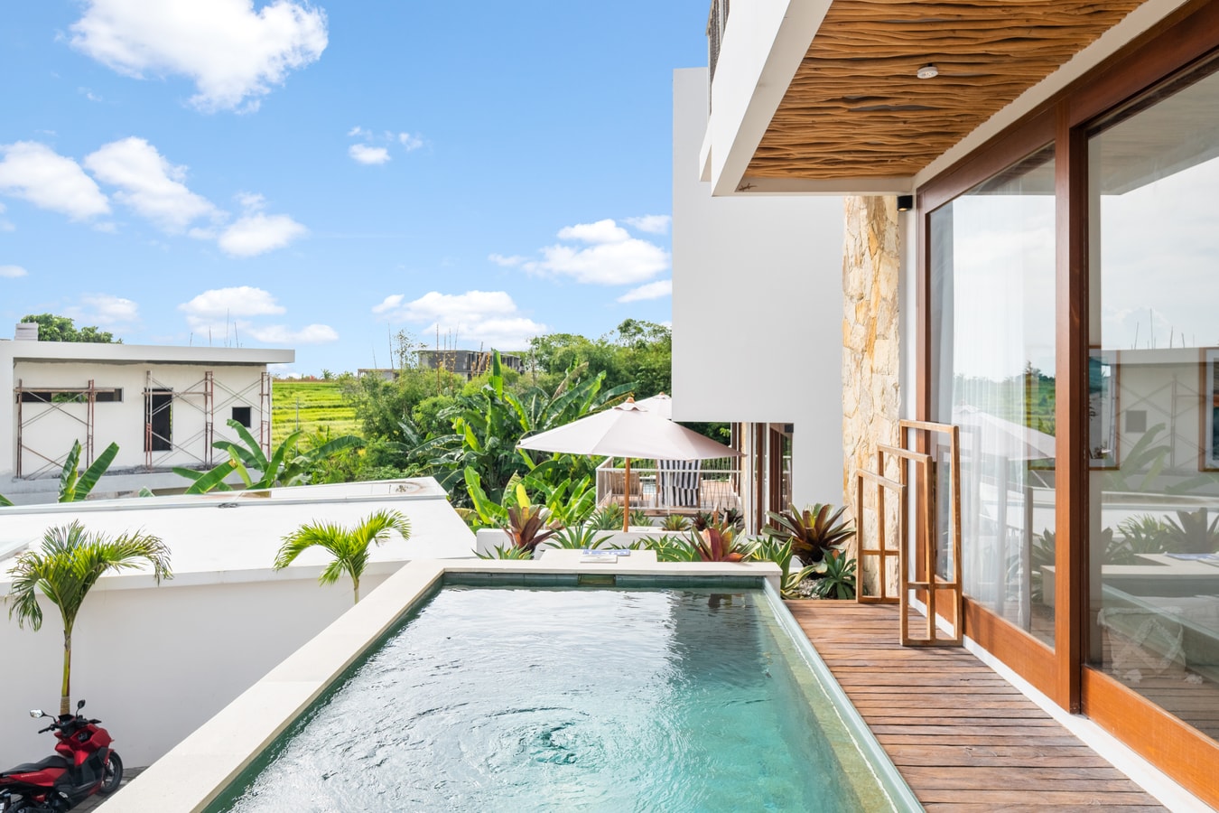 1BR Sunken Apartment | Sunset Deck & Private Pool in Canggu, Bali