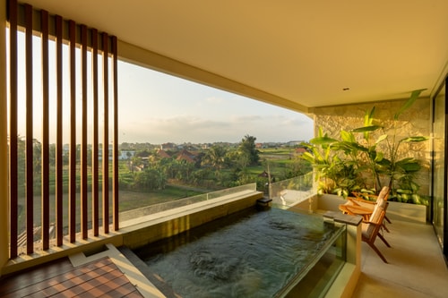 Luxe 1BR Canggu Studio | Sunset Paddy Pool Balcony in Canggu, Bali — image 1