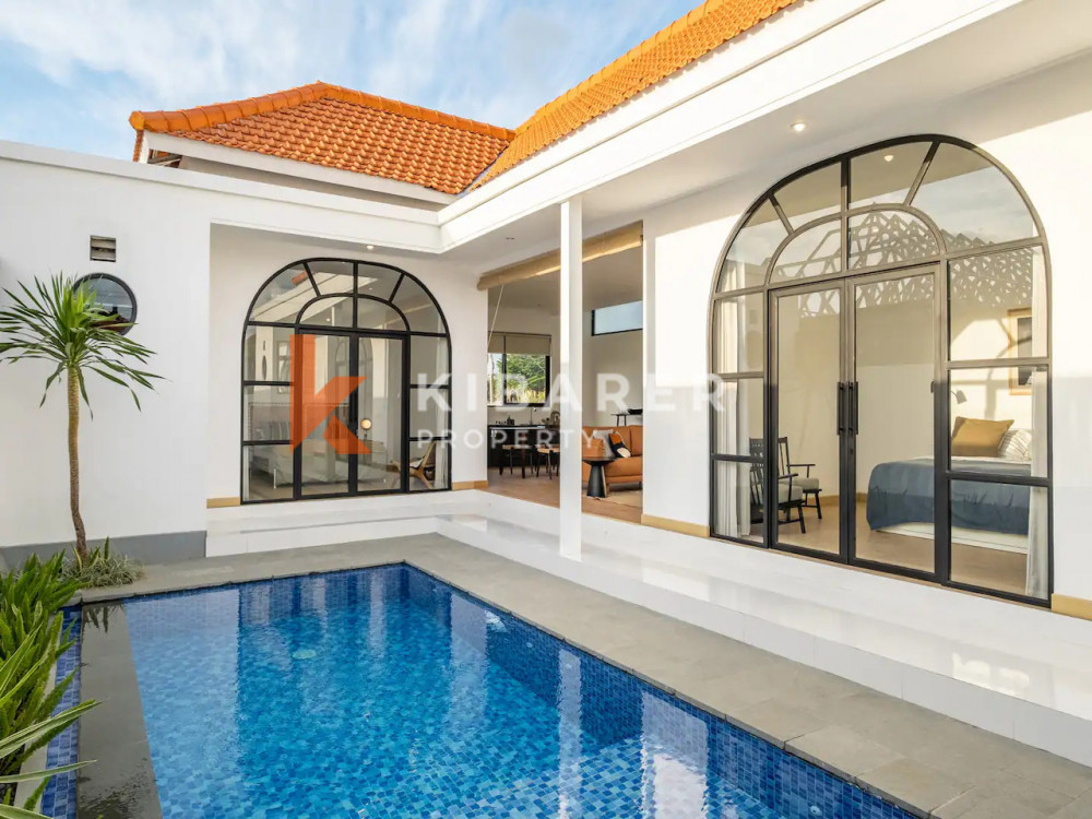 Stylish Two Bedroom Mediterranean Enclosed Living Room Villa Set in Canggu