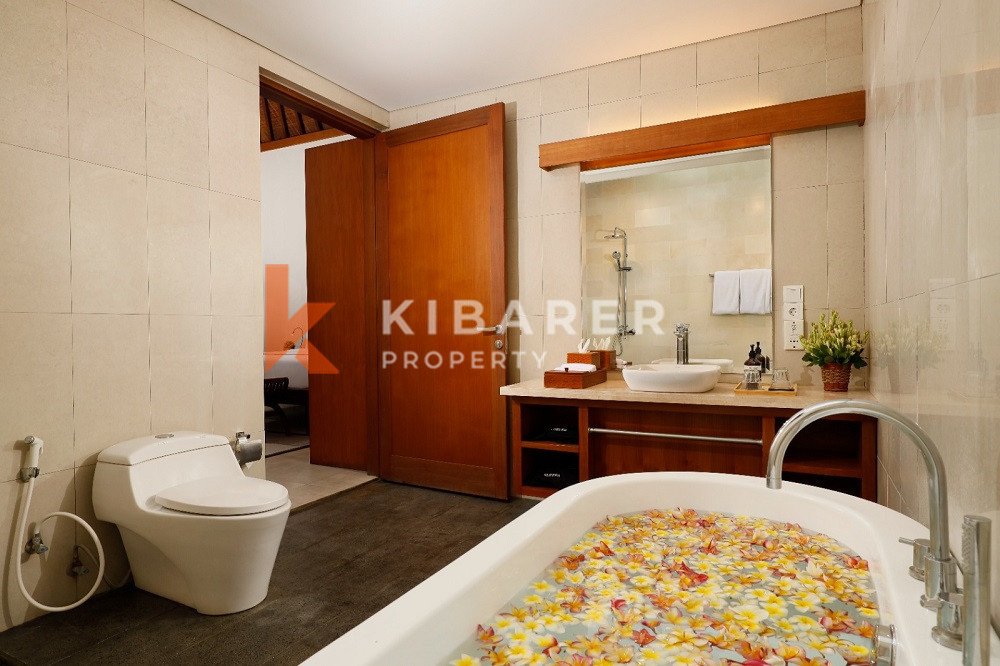 Epitome of Luxury Rustic Charm Three-Bedroom Enclosed Living Room Villa Situated in Canggu — image 11