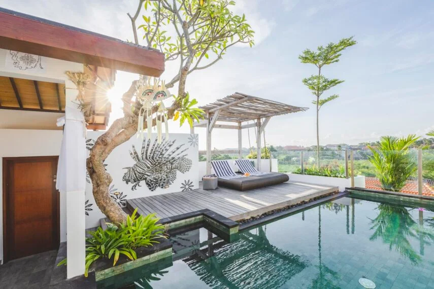 Stylish 3-Bedroom Townhouse Villa with Rooftop Pool & Rice Field View – Peaceful Hideaway in Bali